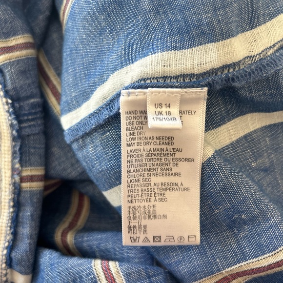 Anthropologie Pilcro Linen Stripe Dress size 14 Cotton Linen - Picture 9 of 12